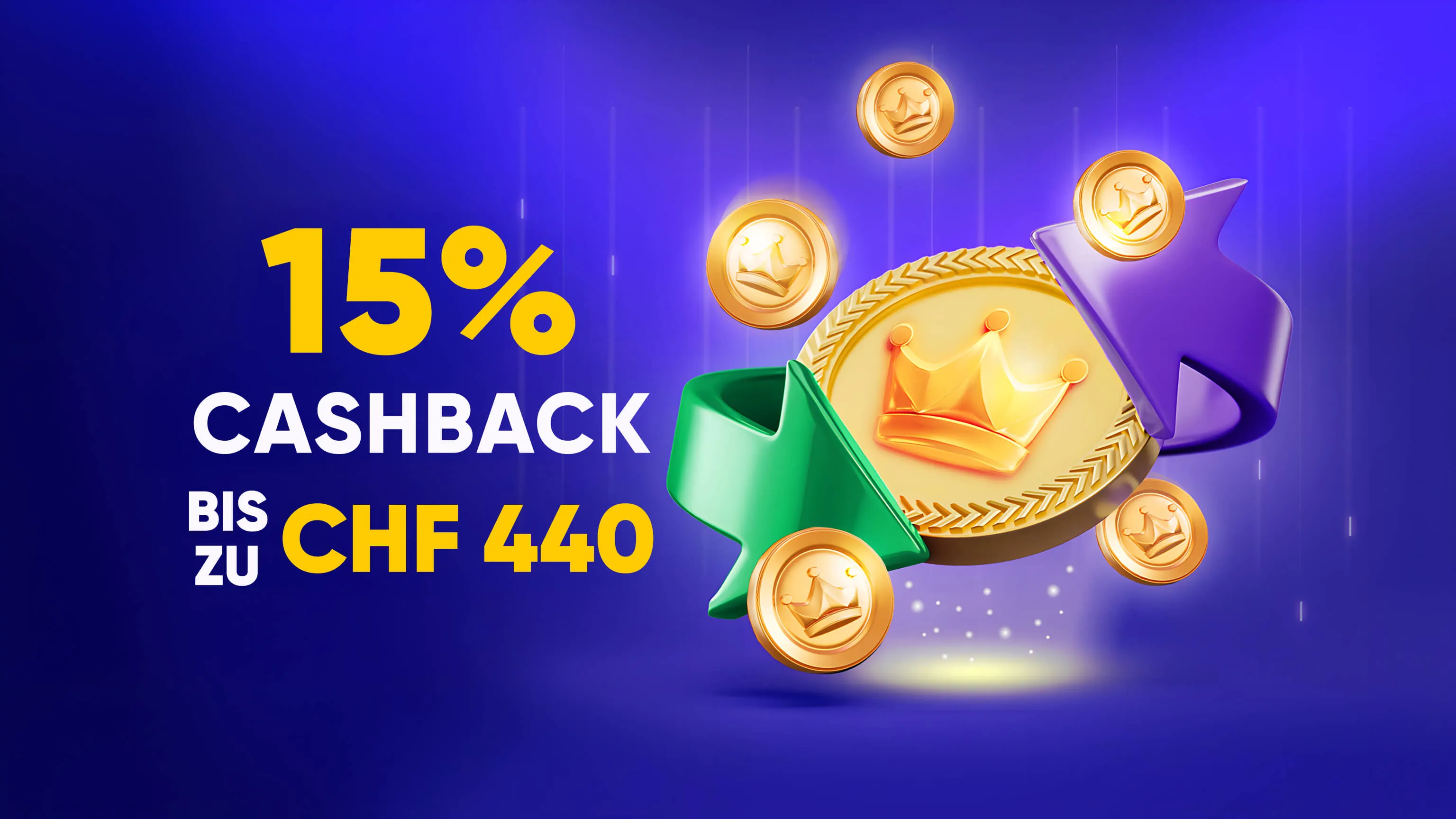 Täglicher Cashback 15% bis zu CHF 440